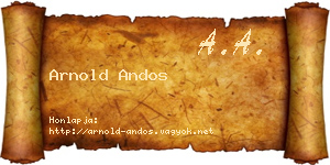 Arnold Andos névjegykártya